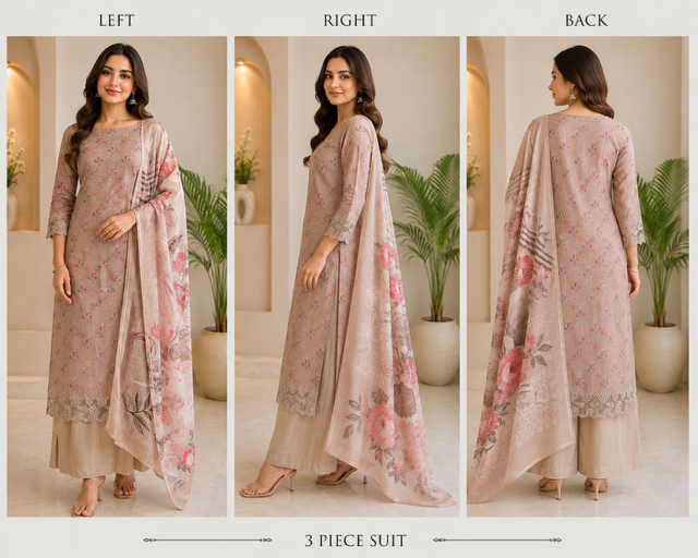 Graceful Mal Chanderi Suit with Floral Dupatta