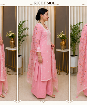 Blush pink Linen elegance suit