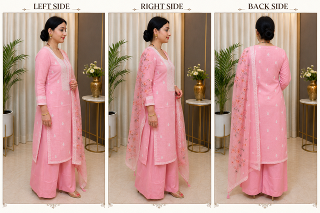 Blush pink Linen elegance suit