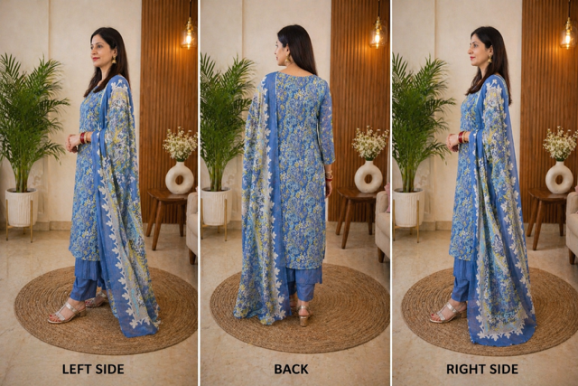 Printed georgette suit set that blends elegance with everyday sophistication.