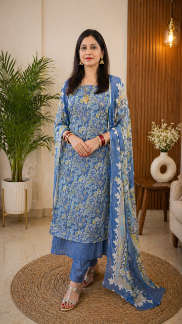Printed georgette suit set that blends elegance with everyday sophistication.