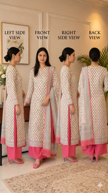 Elegant Maheshwari Suit with Dupatta