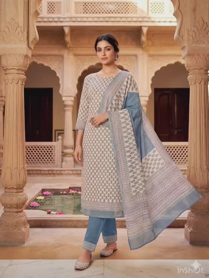 Elegant Maheshwari Suit with Dupatta