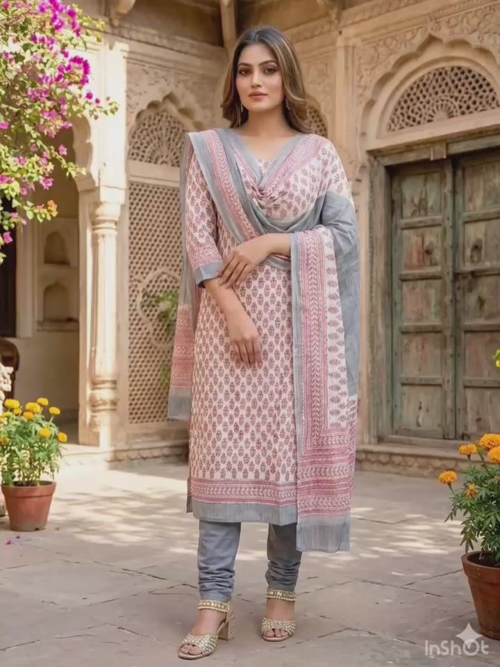 Elegant Maheshwari  Suit with Dupatta