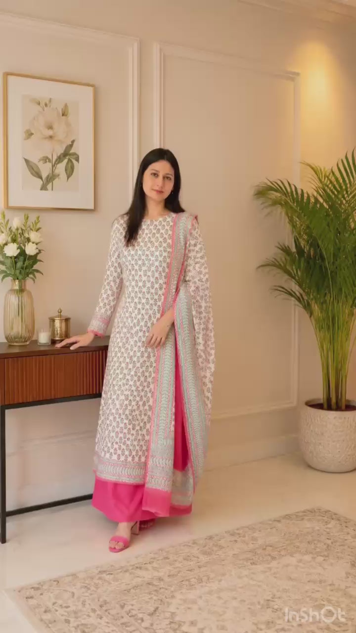 Elegant Maheshwari Suit with Dupatta